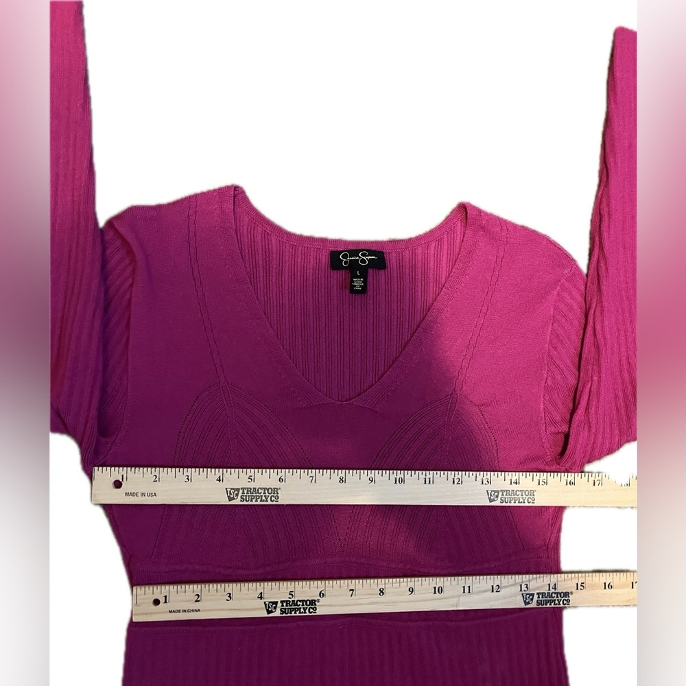 Jessica Simpson Adrielle Long Sleeve Sweater Top in Festival Fuchsia size L - Picture 11 of 14